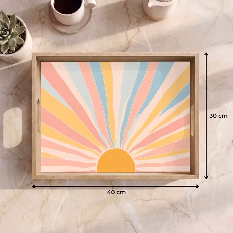 Tablett - Illustration - Sonne - Pastellfarben — 7