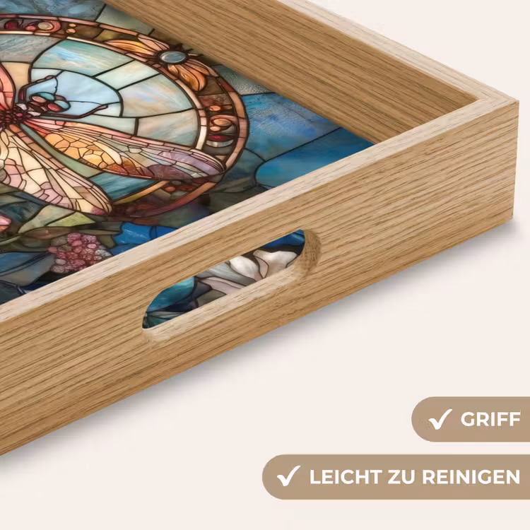 Tablett - Libelle - Mosaik - Blumen - Farbenfroh — 8