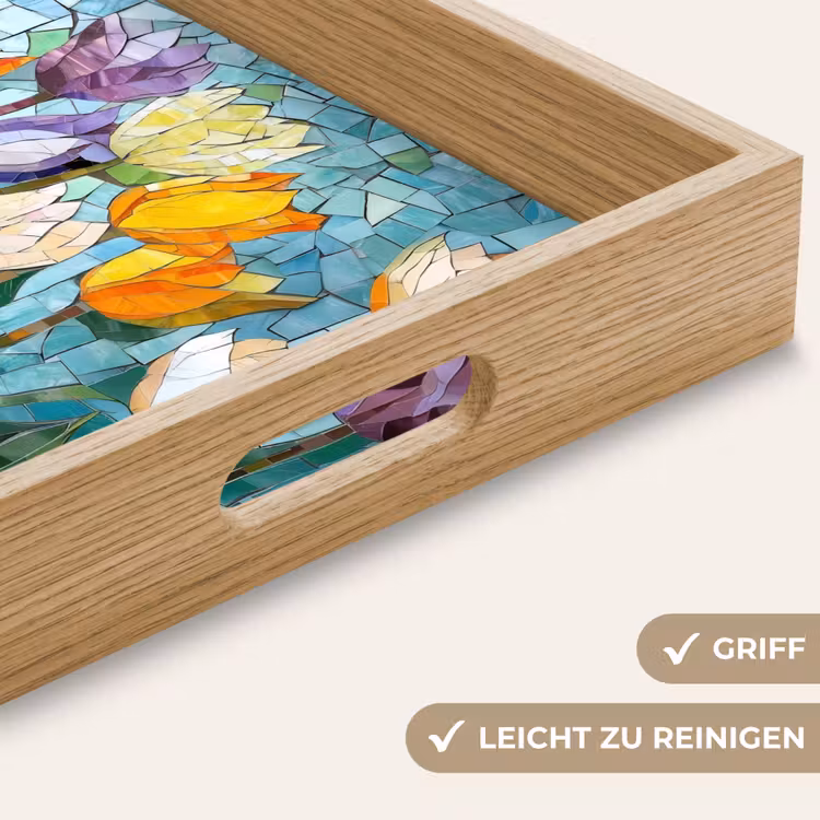Tablett - Mosaik - Feld - Tulpen - Farbenfroh — 8