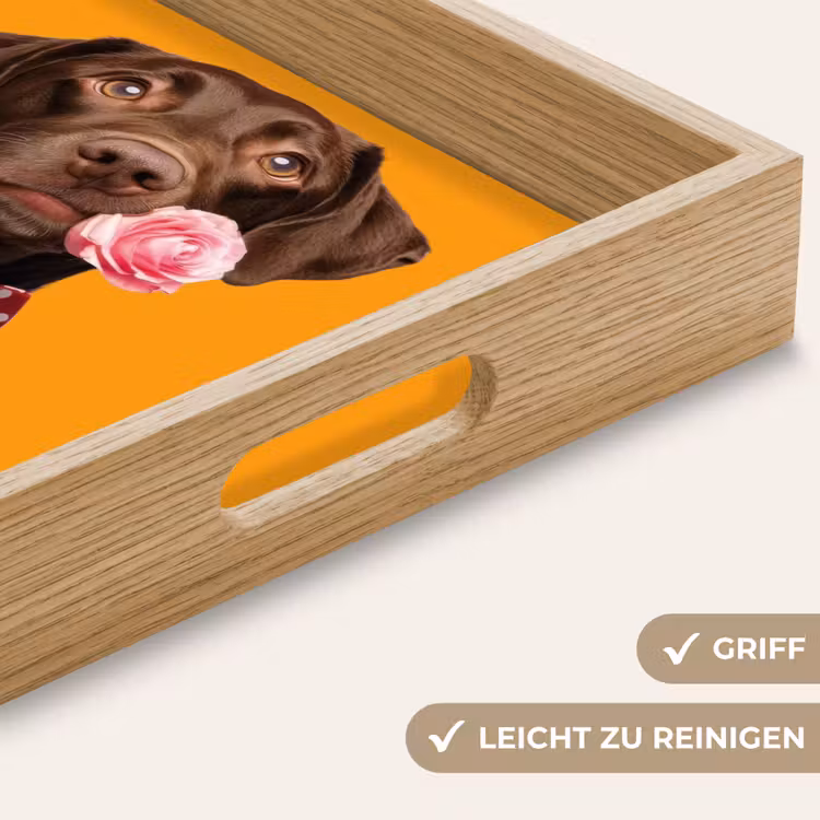 Tablett - Hund - Orange - Rose - Valentinstag — 8