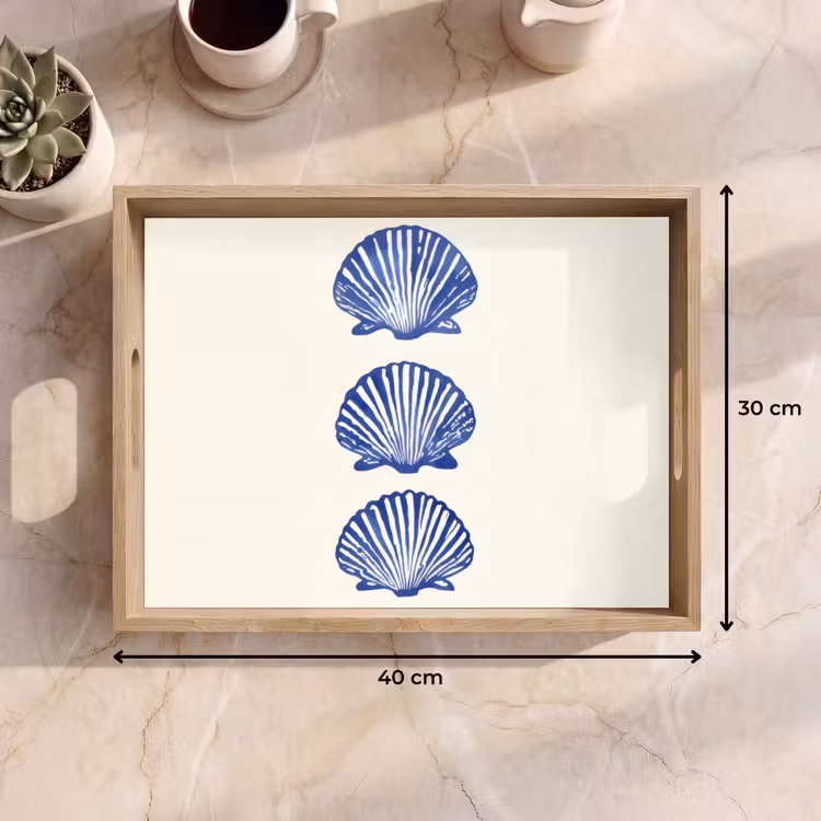 Tablett - Muscheln - Blau - Muster — 7