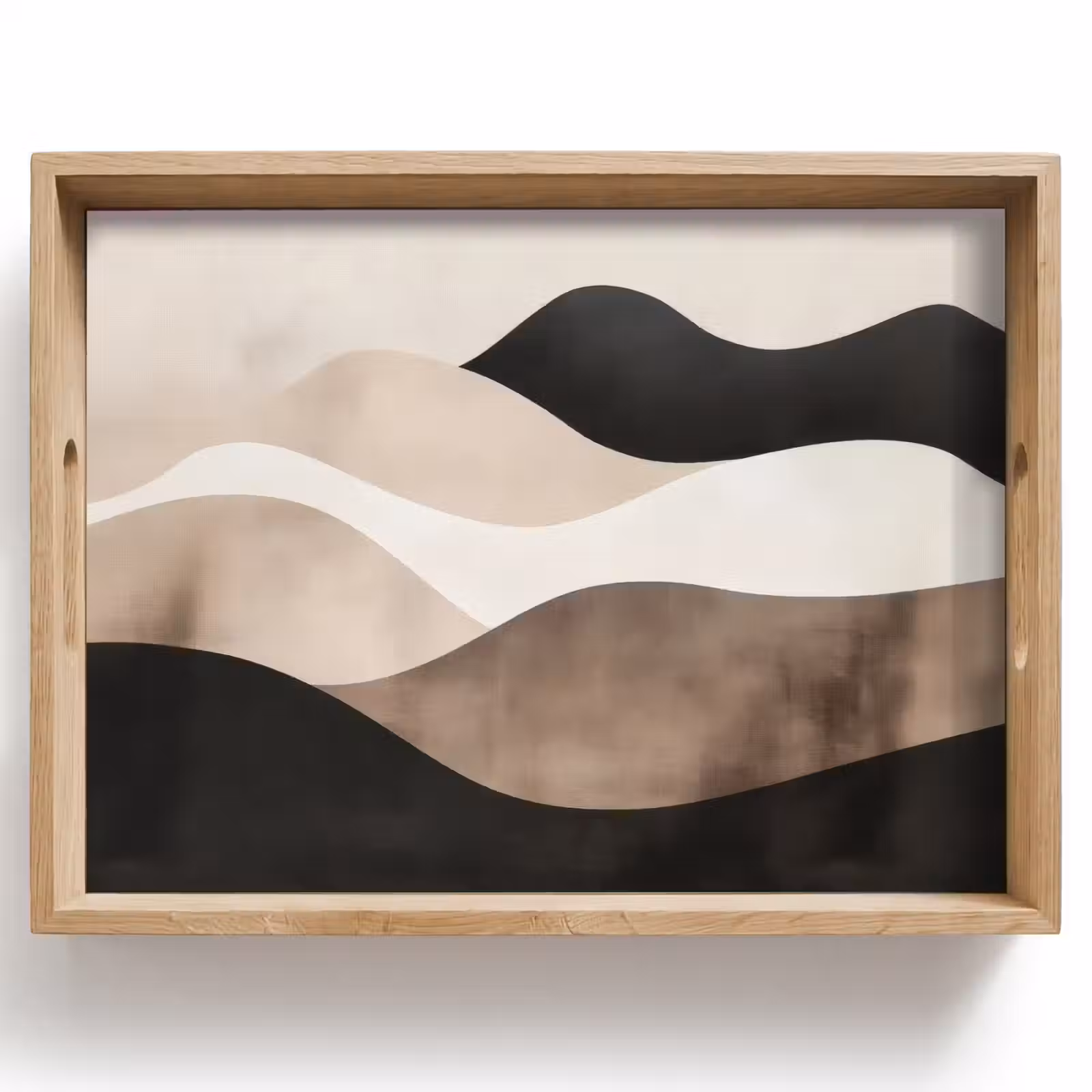Tablett - Abstrakt - Landschaft - Wellen - Cremefarben — 1
