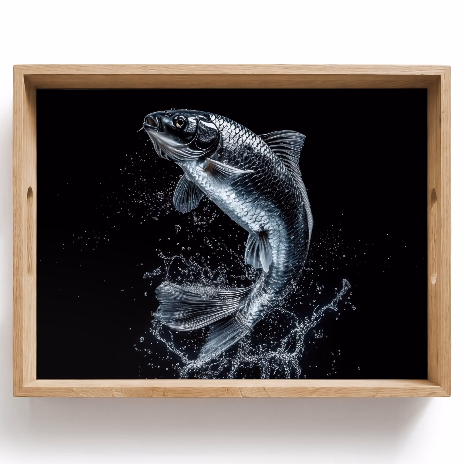 Tablett - Fische - Koi - Schwarz - Wasser — 1