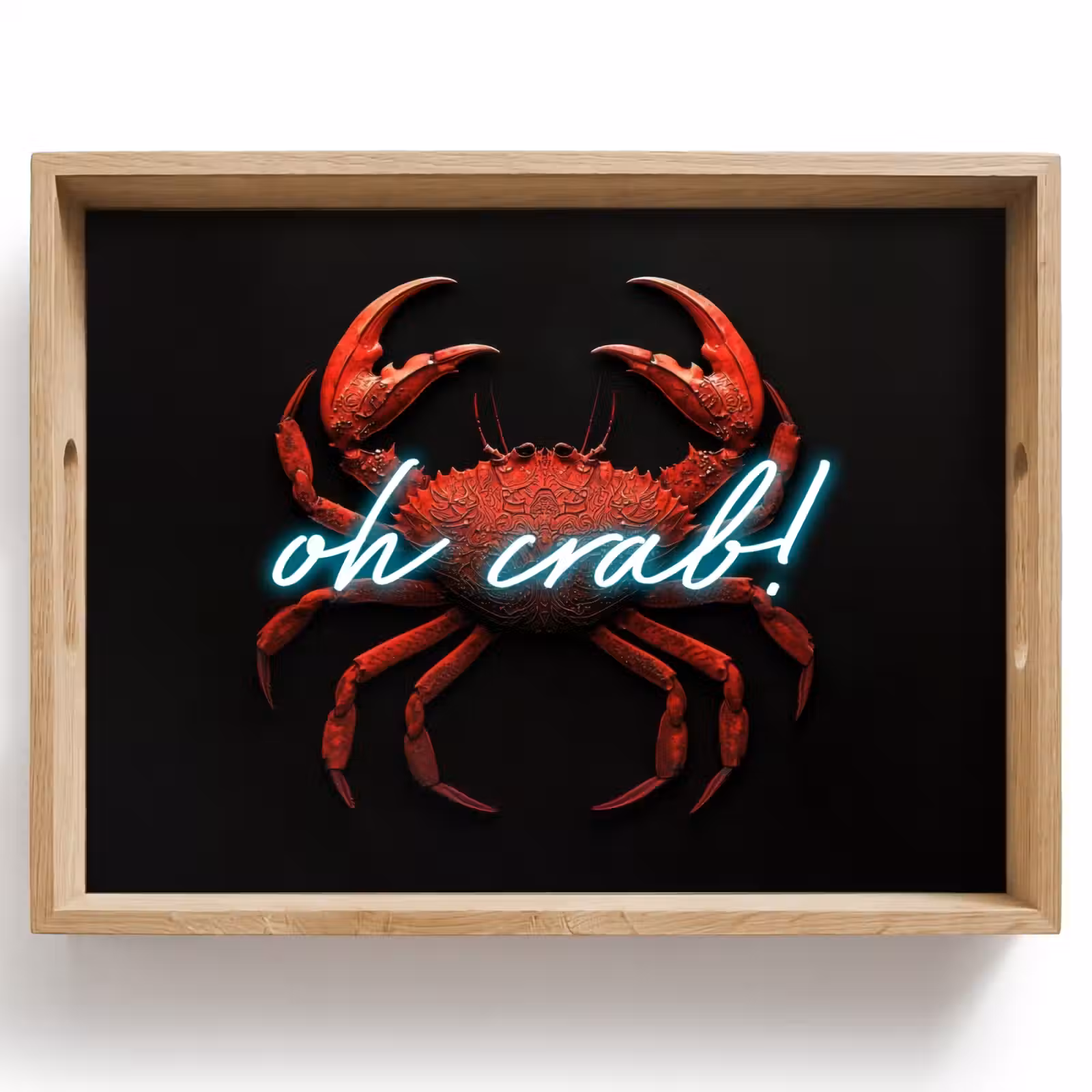 Tablett - Krabbe - Rot - Neon - Zitat — 1