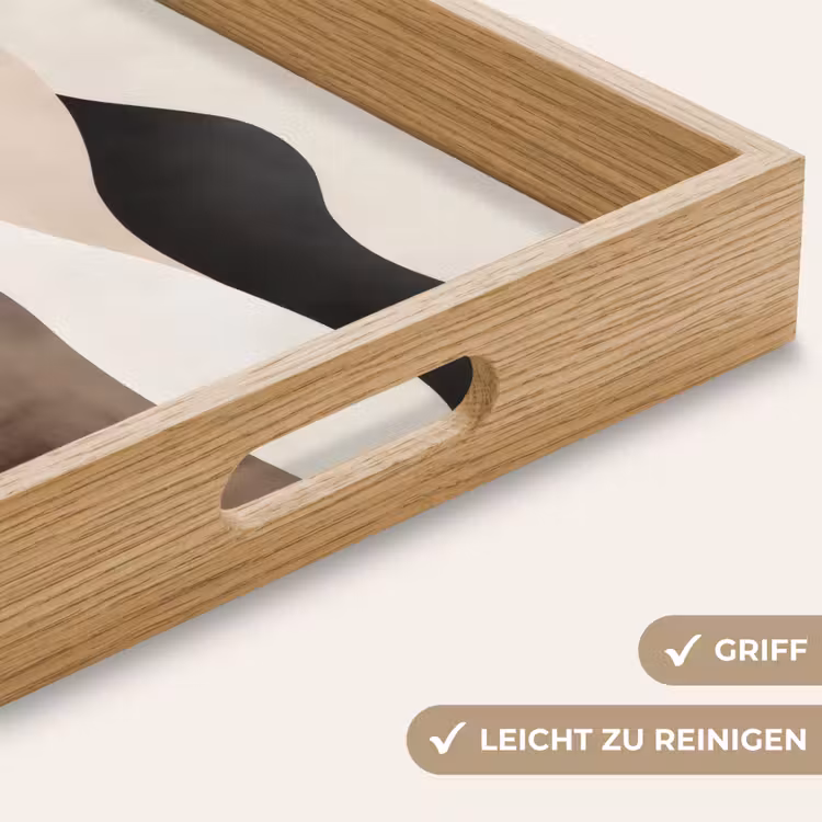 Tablett - Abstrakt - Landschaft - Wellen - Cremefarben — 8