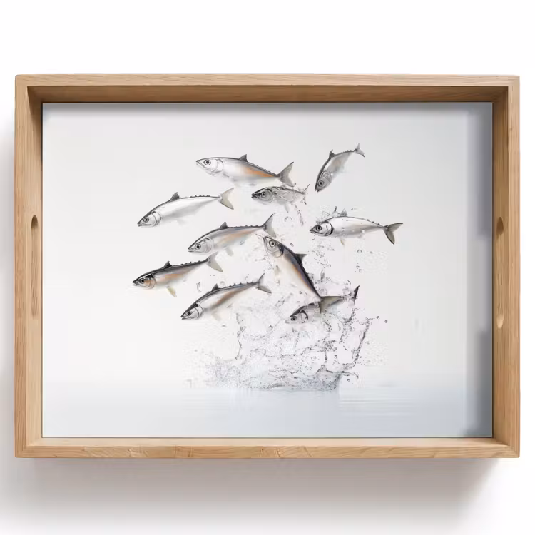 Tablett - Fisch - Wasser - Weiß — 1