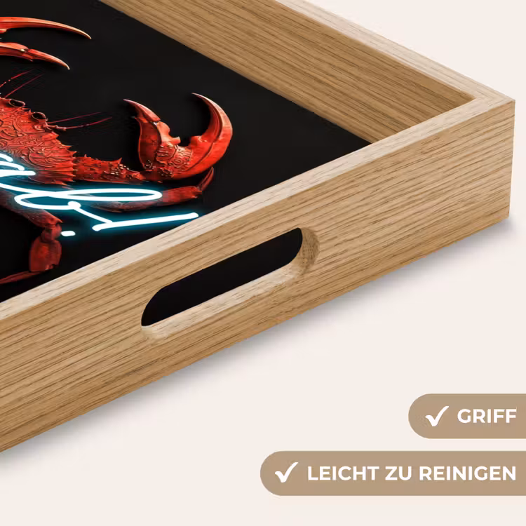 Tablett - Krabbe - Rot - Neon - Zitat — 8