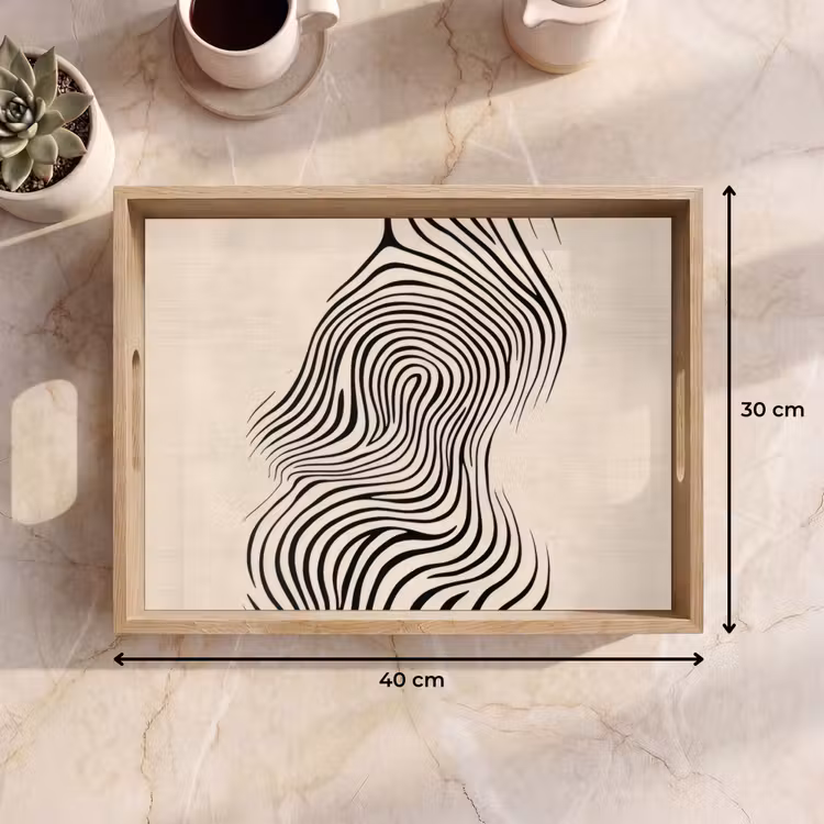 Tablett - Linien - Abstrakt - Gewellt - Schwarz — 7