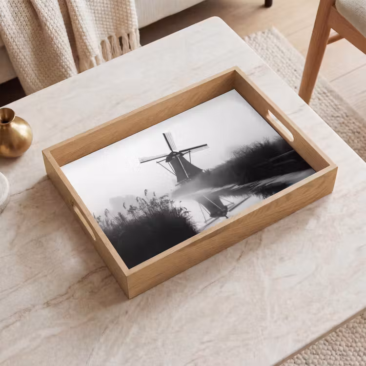 Tablett - Mühle - Spiegelung - Landschaft - Wasser — 2