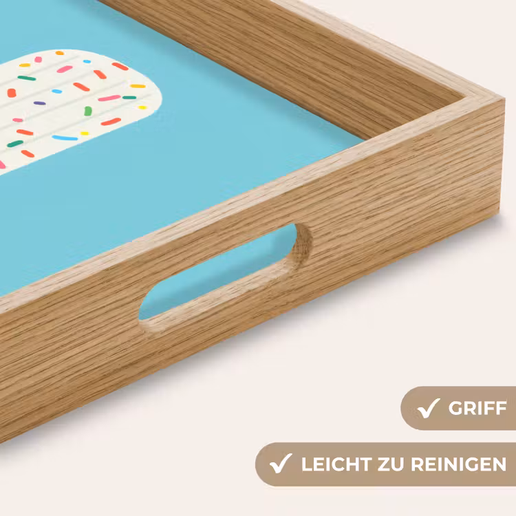 Tablett - Eiscreme - Stiel - Streusel - Hellblau — 8