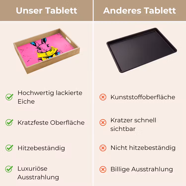 Tablett - Kaninchen - Hellrosa - Schal - Abstrakt — 9