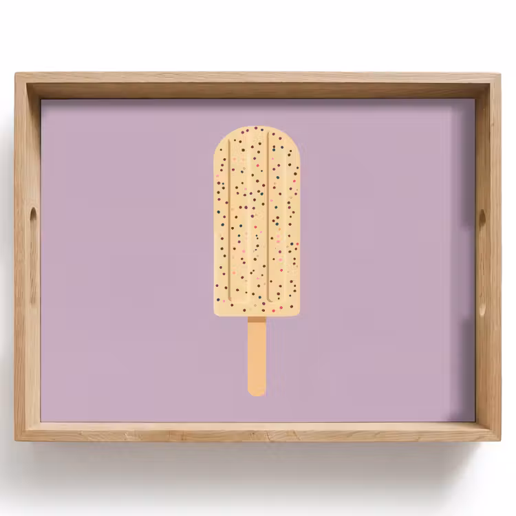 Tablett - Beige - Eiscreme - Sprenkeln — 1