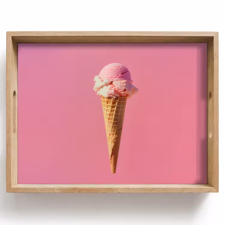 Tablett - Horn - Schaufel Eiscreme - Rosa — 1