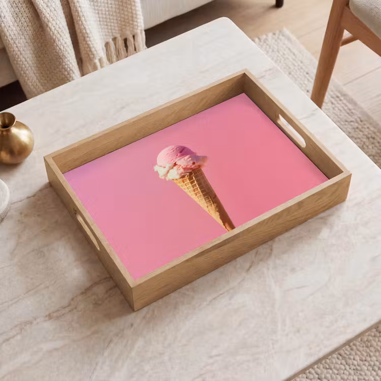 Tablett - Horn - Schaufel Eiscreme - Rosa — 2