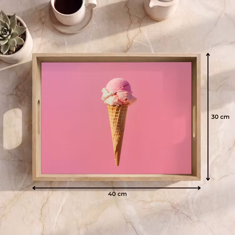 Tablett - Horn - Schaufel Eiscreme - Rosa — 7