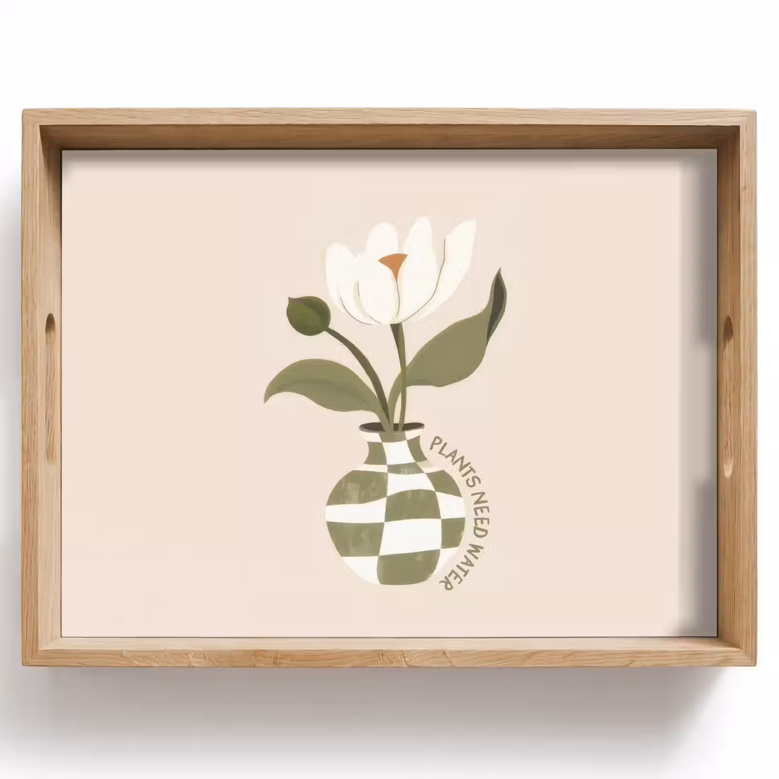 Tablett - Blume - Weiß - Vase - Zitat — 1