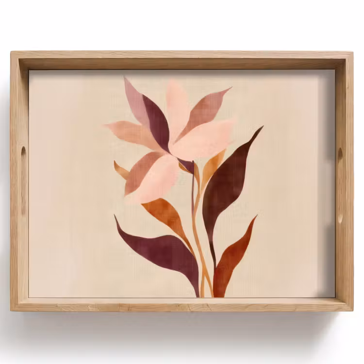 Tablett - Blumen - Blütenblätter - Minimalistisch - Rosa — 1