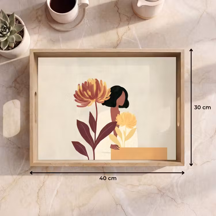 Tablett - Frau - Minimalistisch - Blume — 7