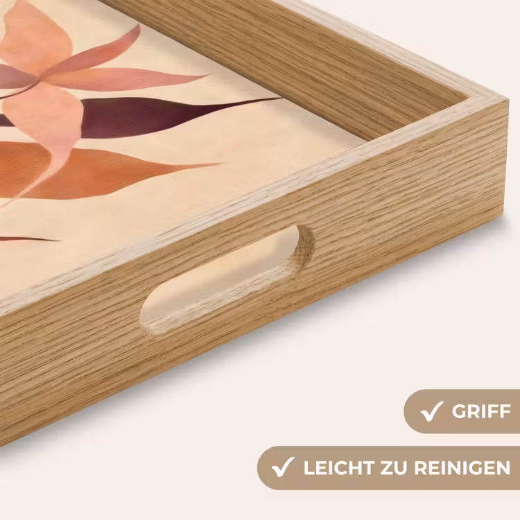 Tablett - Minimalistisch - Blume - Blätter - Beige — 8