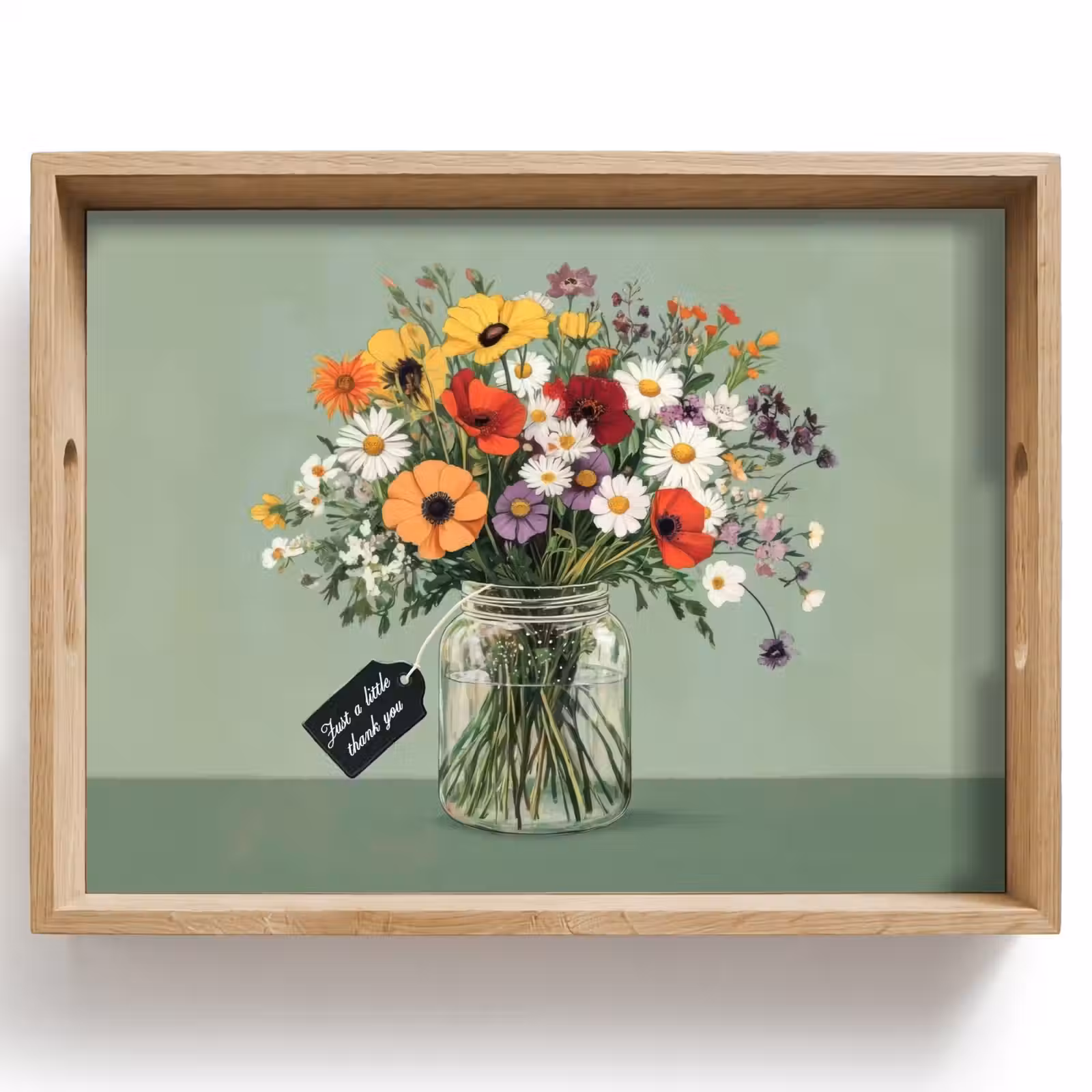 Tablett - Blumen - Vase - Karte — 1
