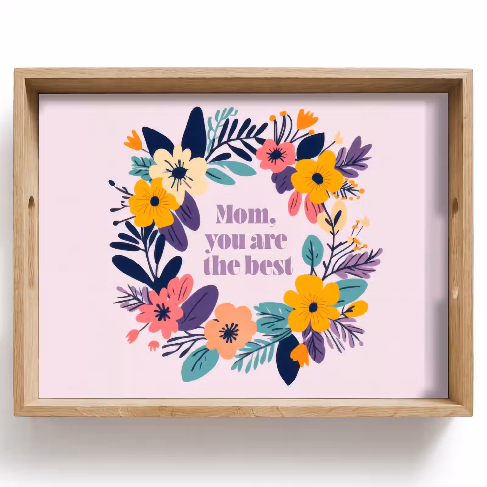Tablett - Blumenkranz - Bunt - Mutter — 1