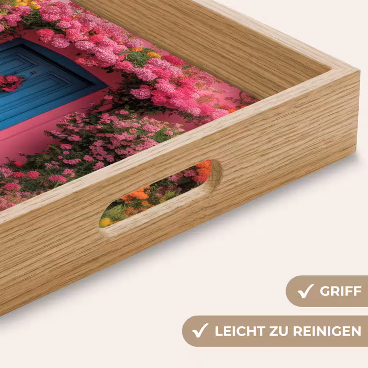 Tablett - Blumen - Tür - Rosa — 8