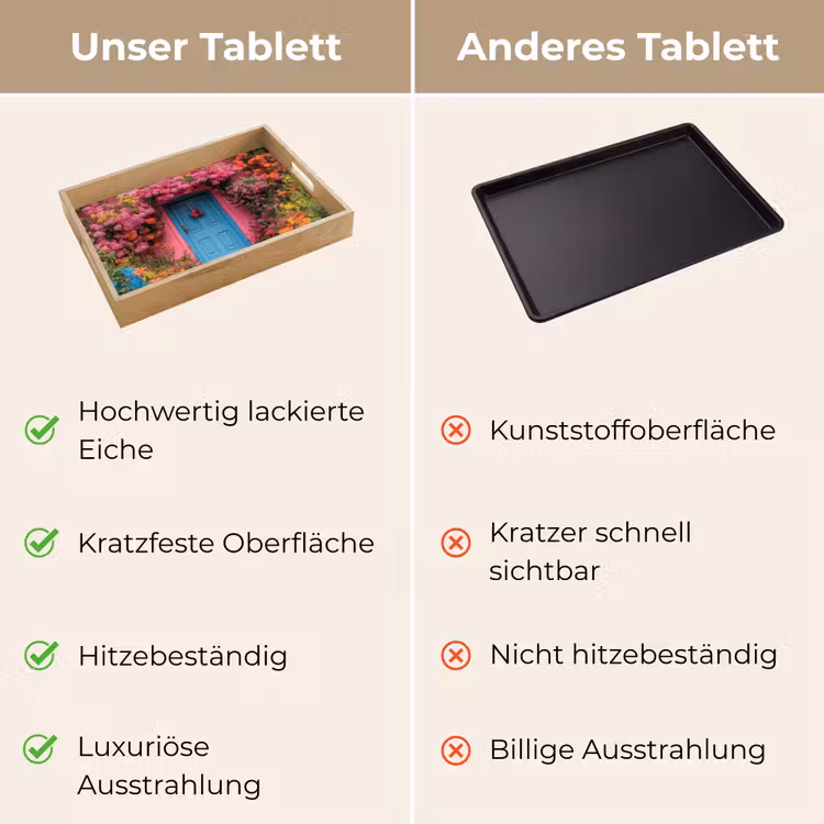 Tablett - Blumen - Tür - Rosa — 9