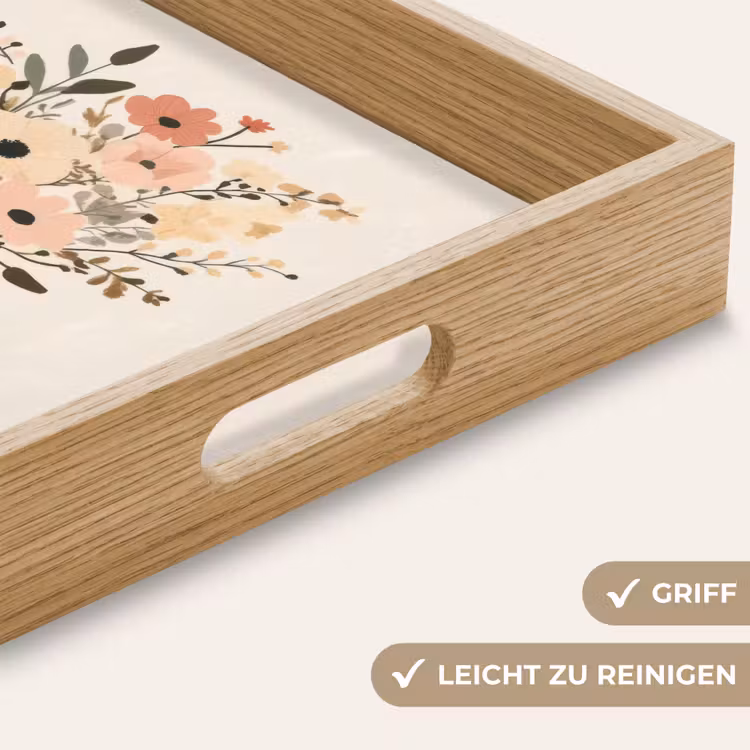 Tablett - Blumen - Zitat - Beige - Farbband — 8