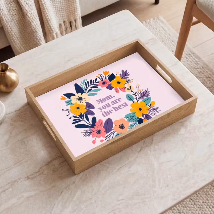 Tablett - Blumenkranz - Bunt - Mutter — 2