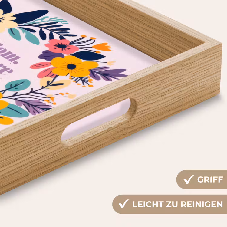Tablett - Blumenkranz - Bunt - Mutter — 8