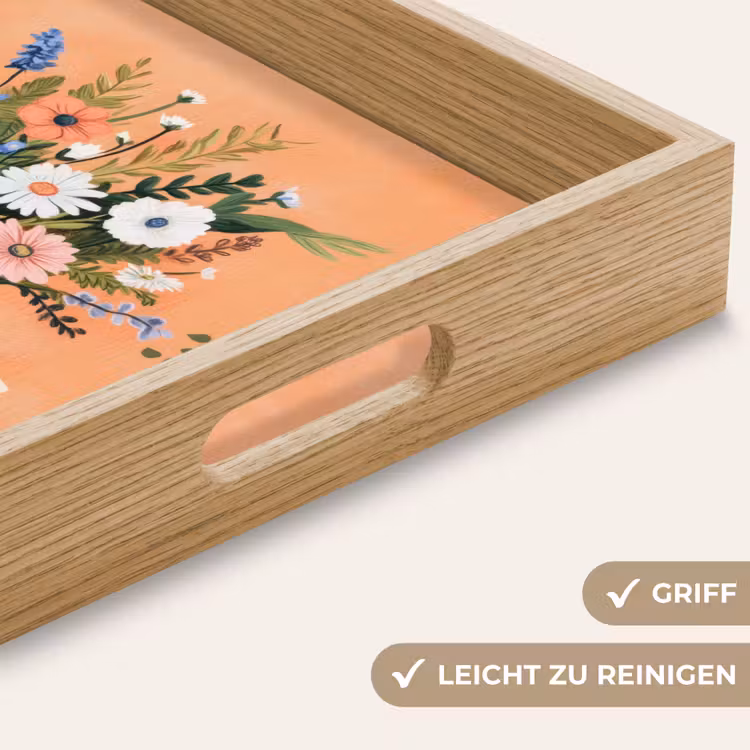 Tablett - Blumenstrauß - Schleife - Zitat — 8