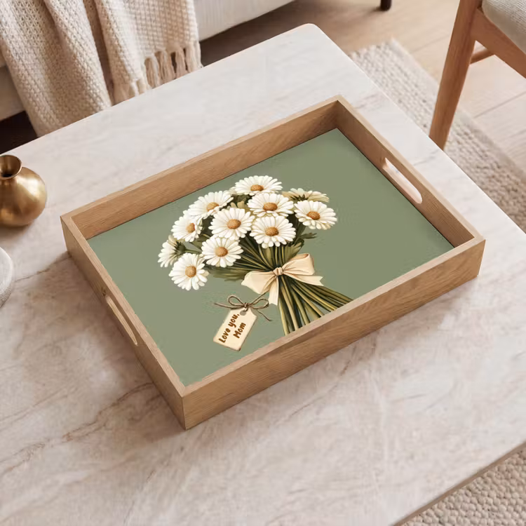 Tablett - Farbband - Blumenstrauß - Grün - Zitat — 2