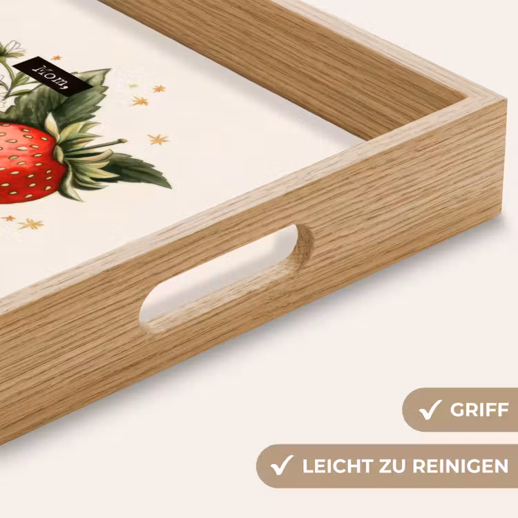 Tablett - Erdbeeren - Gänseblümchen - Zitat - Sterne — 8
