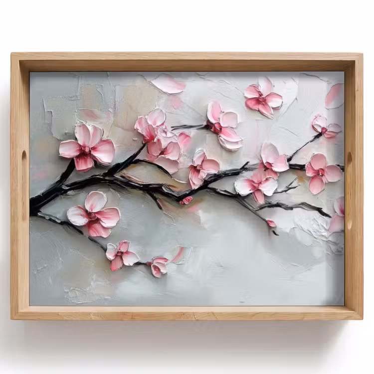 Tablett - Blüte - Künstlerisch - Rosa - Sakura — 1