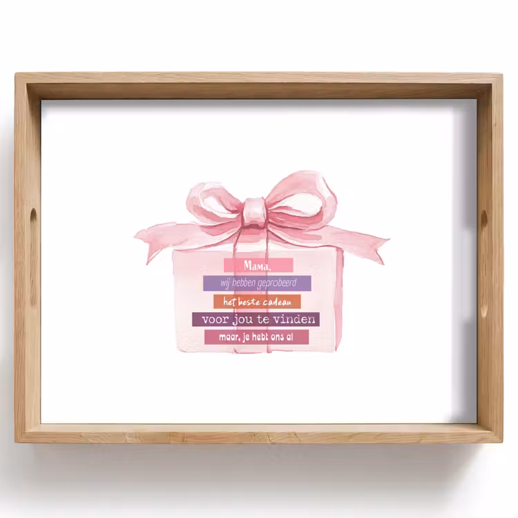 Tablett - Geschenk - Schleife - Text - Rosa — 1