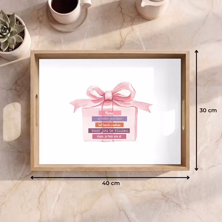 Tablett - Geschenk - Schleife - Text - Rosa — 7