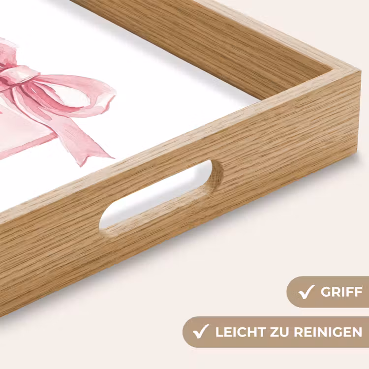 Tablett - Geschenk - Schleife - Text - Rosa — 8
