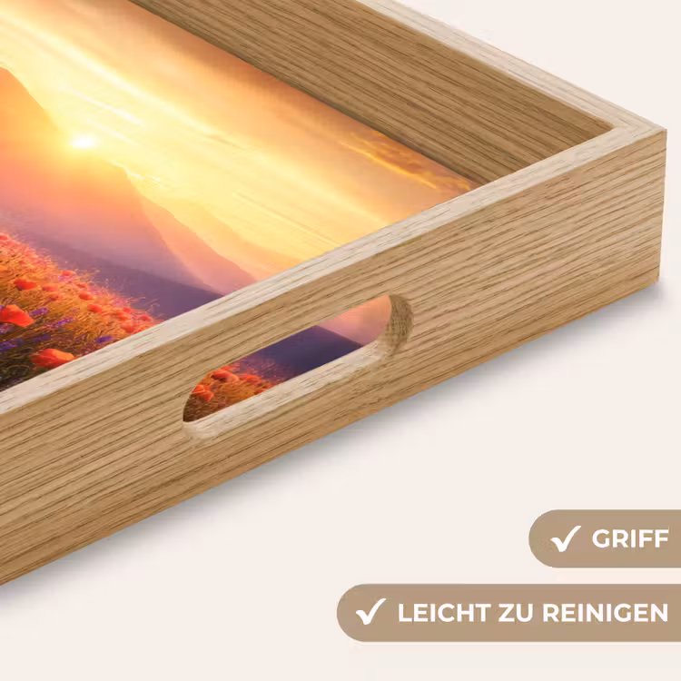 Tablett - Landschaft - Sonnenuntergang - Blumenfeld — 8