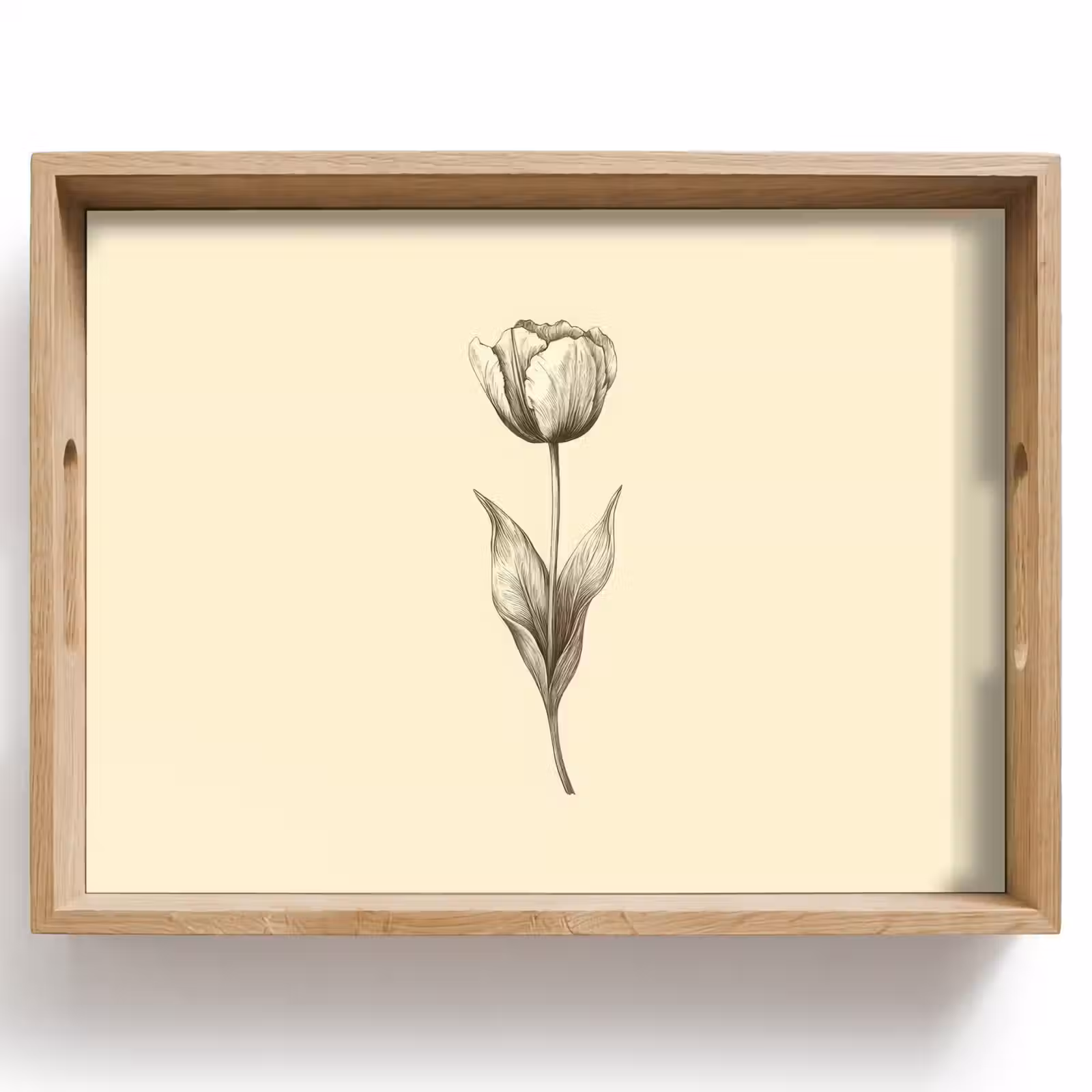 Tablett - Illustration - Tulpe - Schwarz — 1