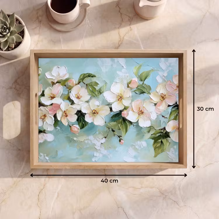 Tablett - Blossom - Blätter - Hellblau — 7