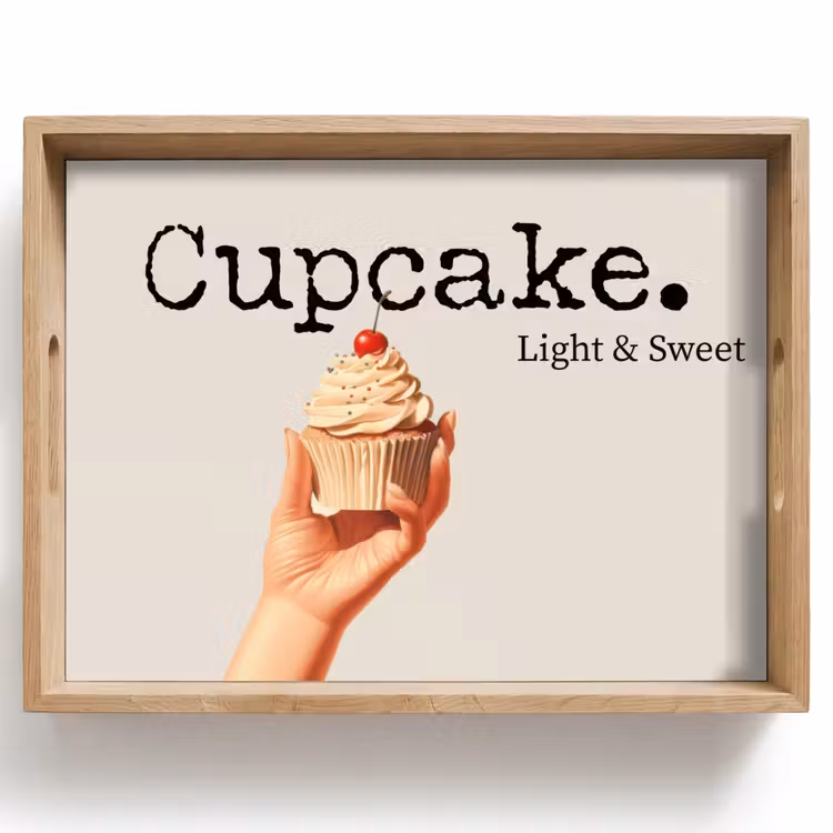 Tablett - Cupcake - Süß - Kirsche — 1