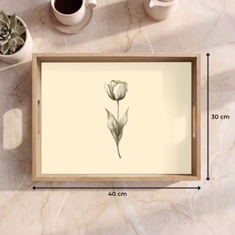 Tablett - Illustration - Tulpe - Schwarz — 7
