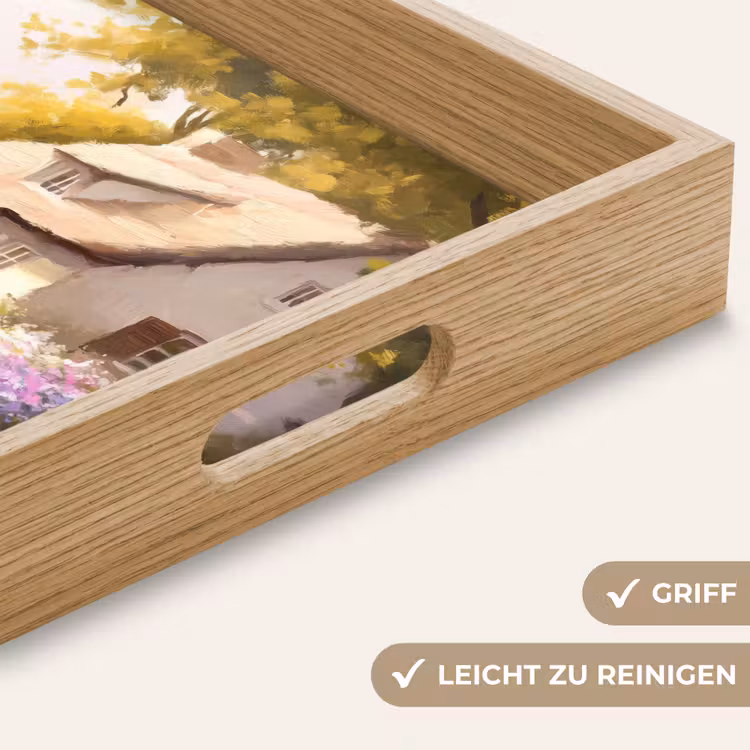 Tablett - Landhaus - Holz - Blumen — 8