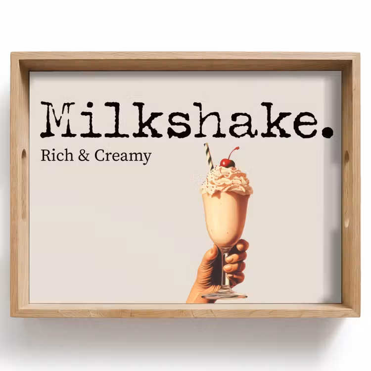 Tablett - Milchshake - Kirsche - Strohhalm — 1