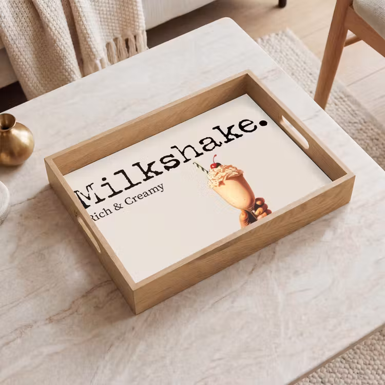 Tablett - Milchshake - Kirsche - Strohhalm — 2
