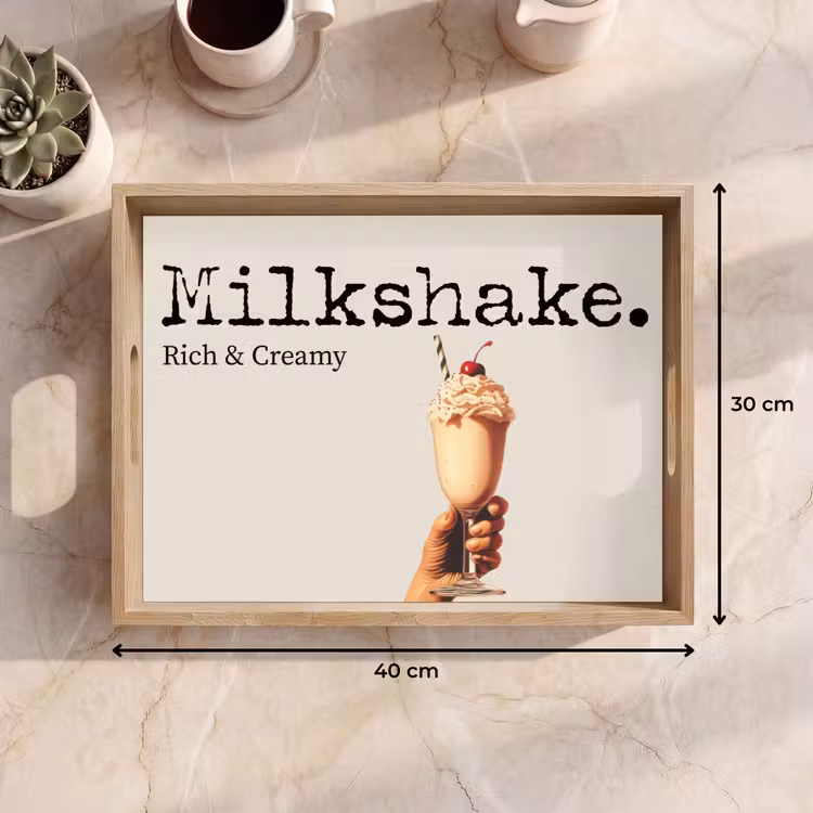 Tablett - Milchshake - Kirsche - Strohhalm — 7