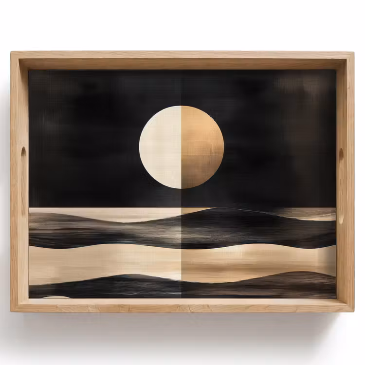 Tablett - Mond - Kreis - Gold — 1
