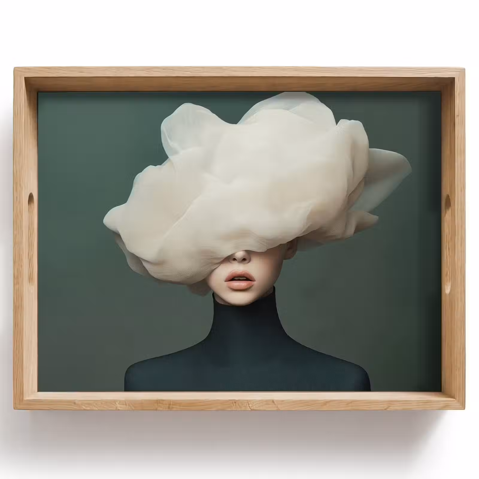 Tablett - Hut - Frau - Beige — 1