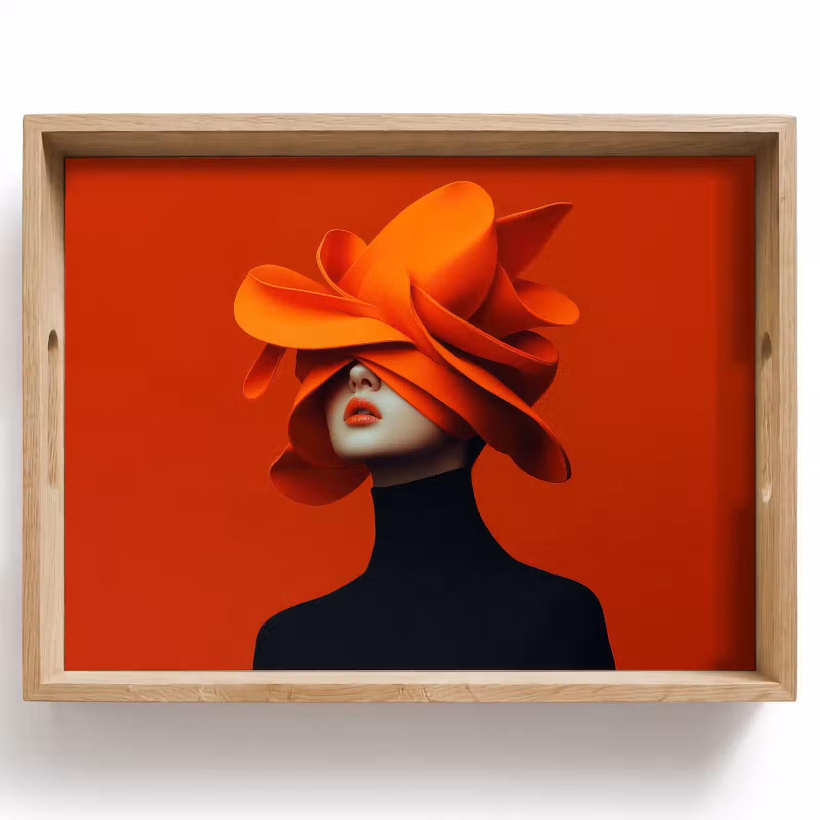 Tablett - Orange - Hut - Frau — 1