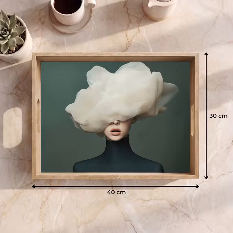 Tablett - Hut - Frau - Beige — 7